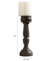 WENGE CARVED CANDLE STAND WENGE CARVED CANDLE STAND